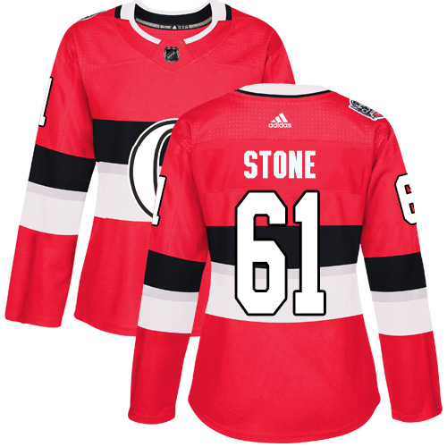 Adidas Senators #61 Mark Stone Red Authentic 100 Classic Women's Stitched NHL Jersey